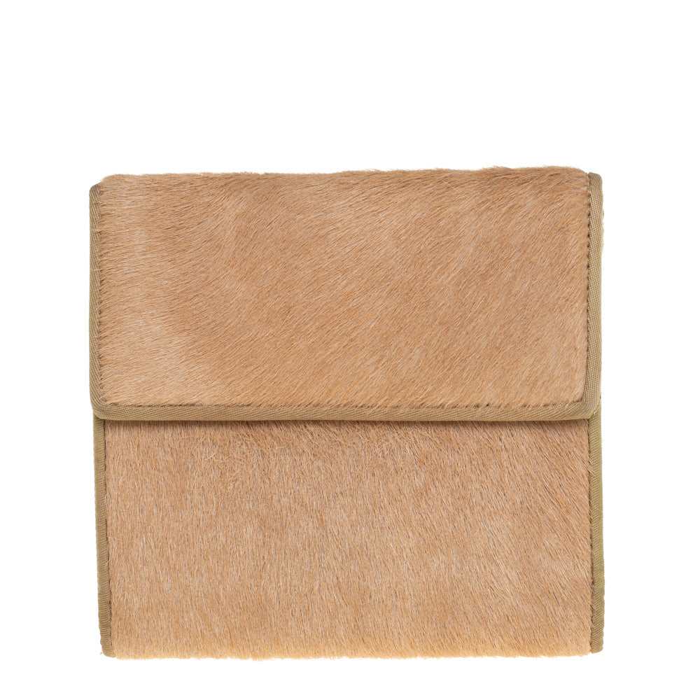 DIOR Beige/Cream Calf Hair and Patent Leather Trifold Wallet