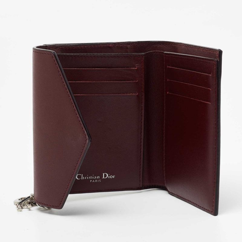 DIOR Burgundy/Dark Blue Leather issimo Envelope Wallet