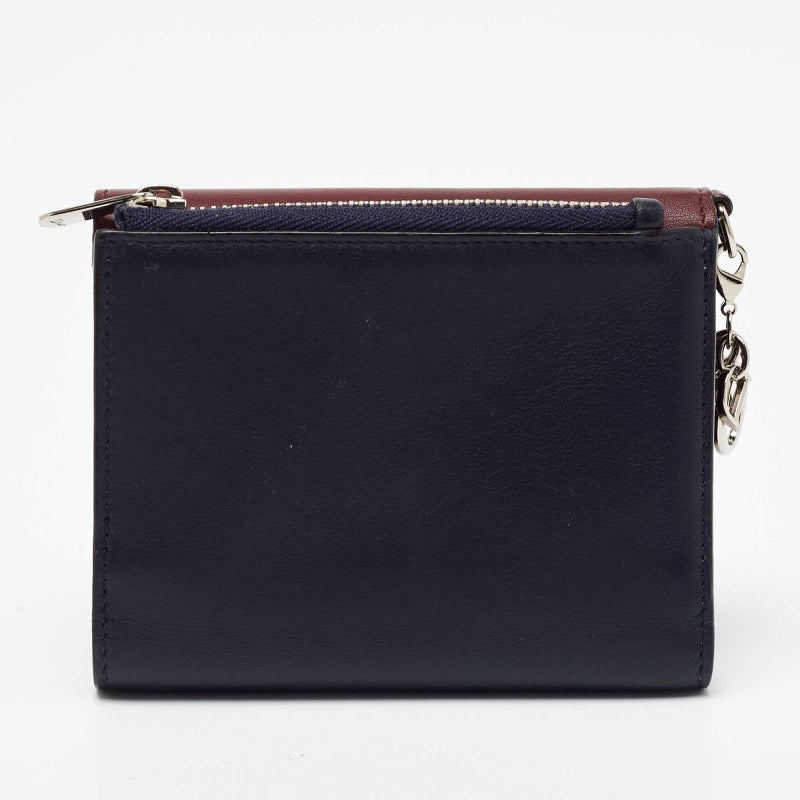 DIOR Burgundy/Dark Blue Leather issimo Envelope Wallet