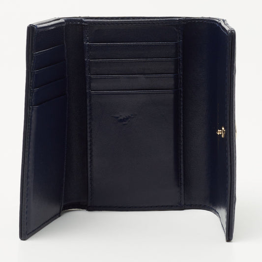 DIOR Blue Leather ama Trifold Wallet