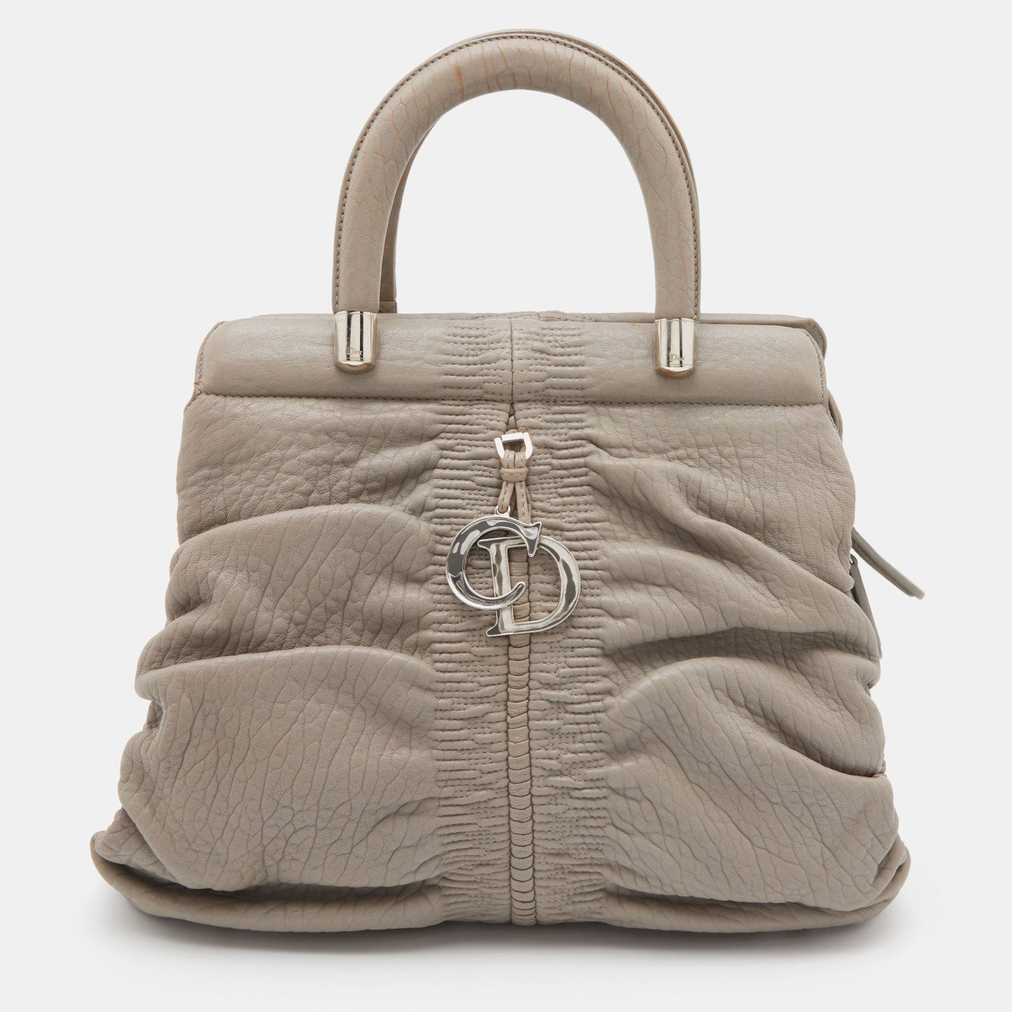 DIOR Grey Leather Karenina Hermitage Satchel