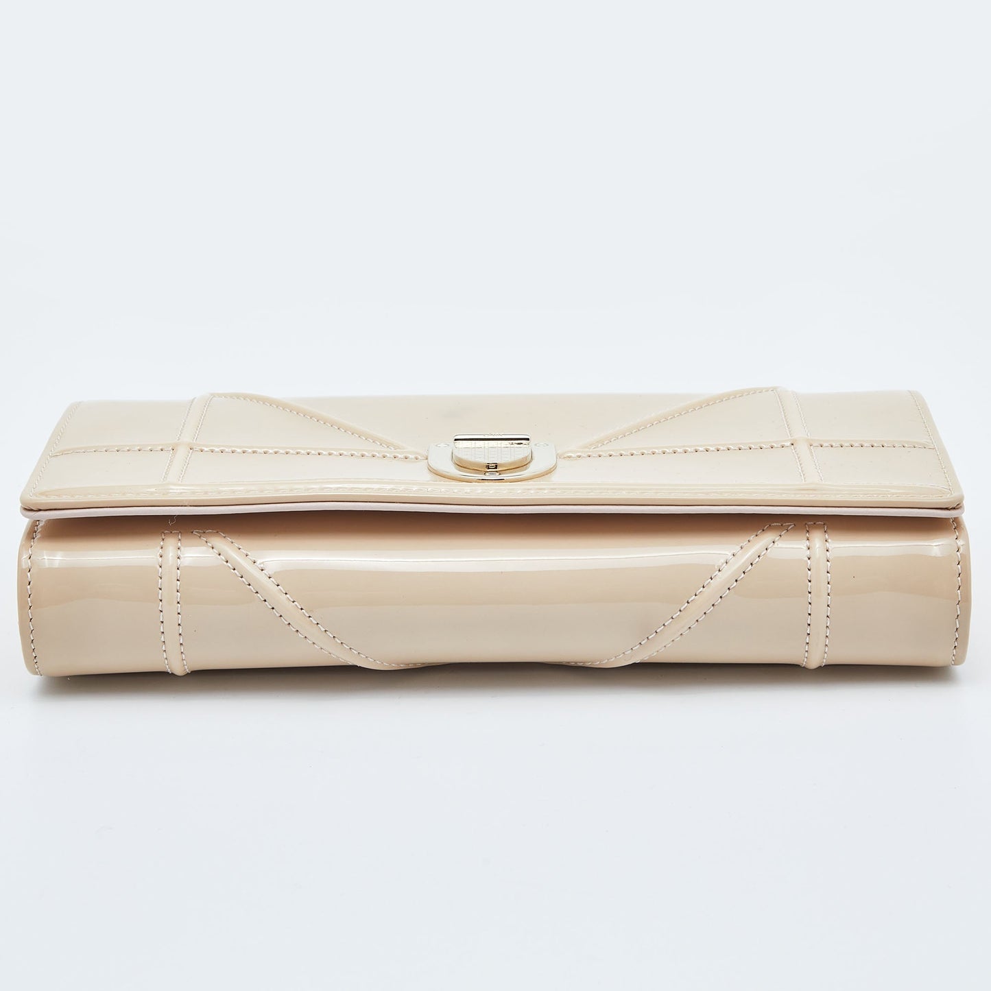 DIOR Beige Patent Leather ama Wallet on Chain