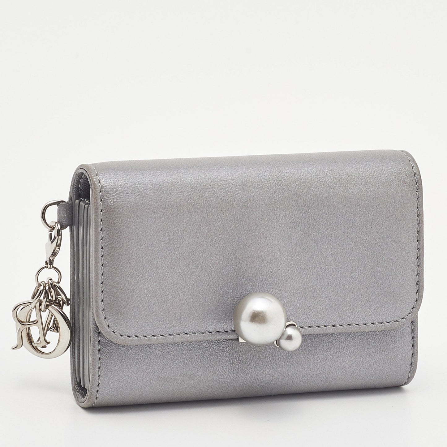 DIOR Grey Leather Tribale Card Case