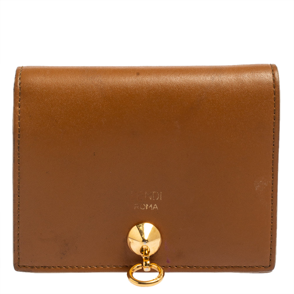 Fendi Brown Leather By The Way Bifold Wallet