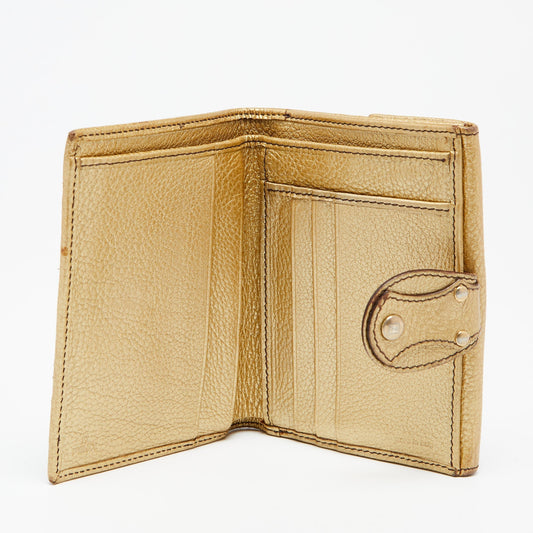 Fendi Tobacco/Gold Zucca Canvas and Leather French Compact Wallet