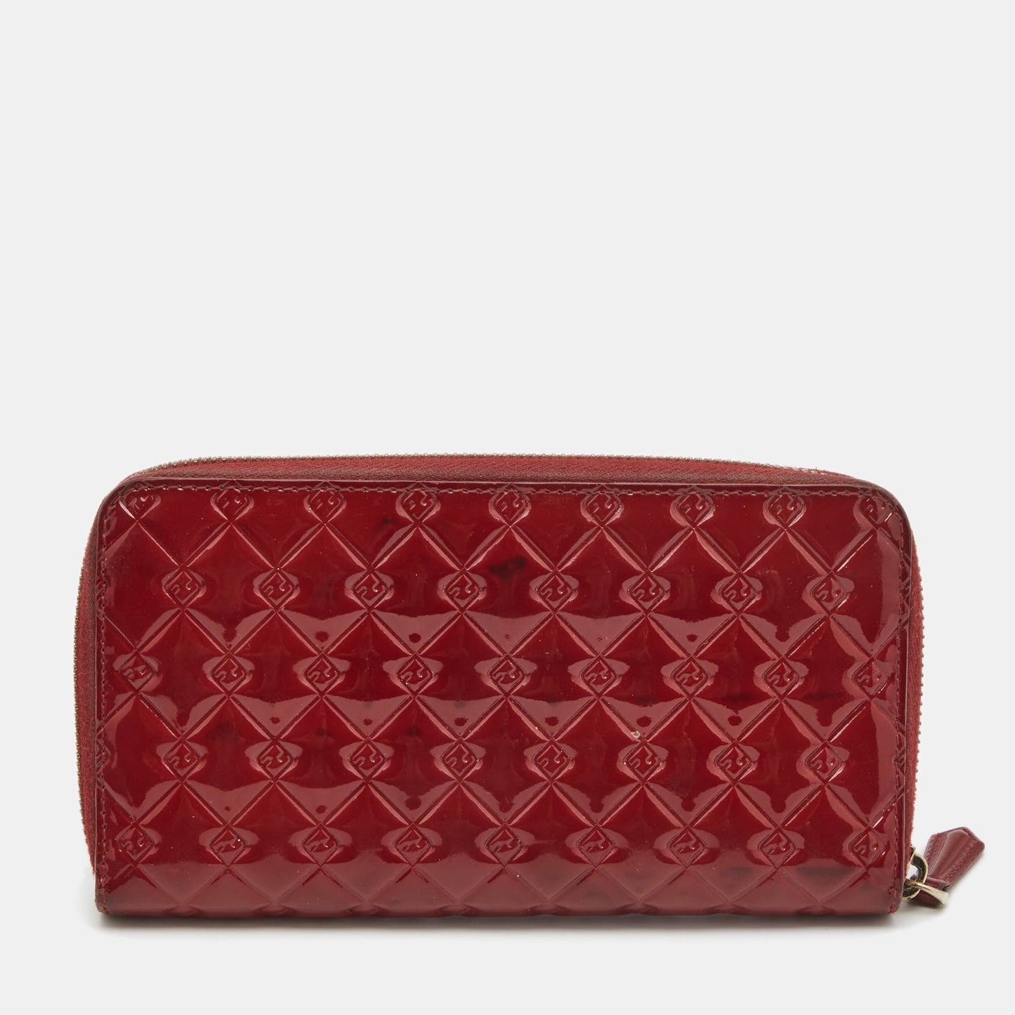 FENDI Red Patent Leather licious Continental Wallet