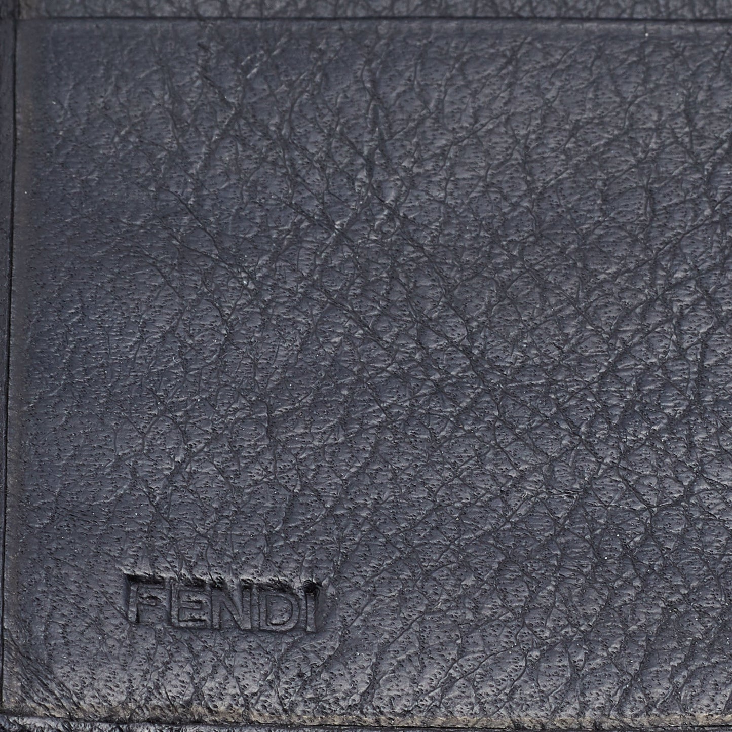 FENDI Black Leather Flap Continental Wallet