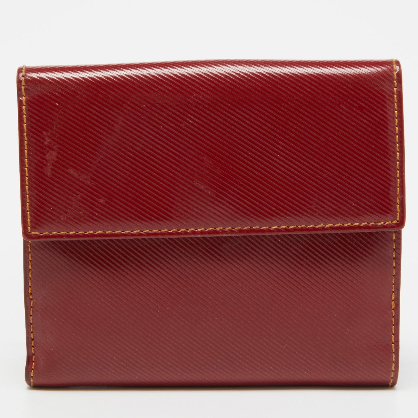 FENDI Red Coated Canvas Compact Flap Wallet