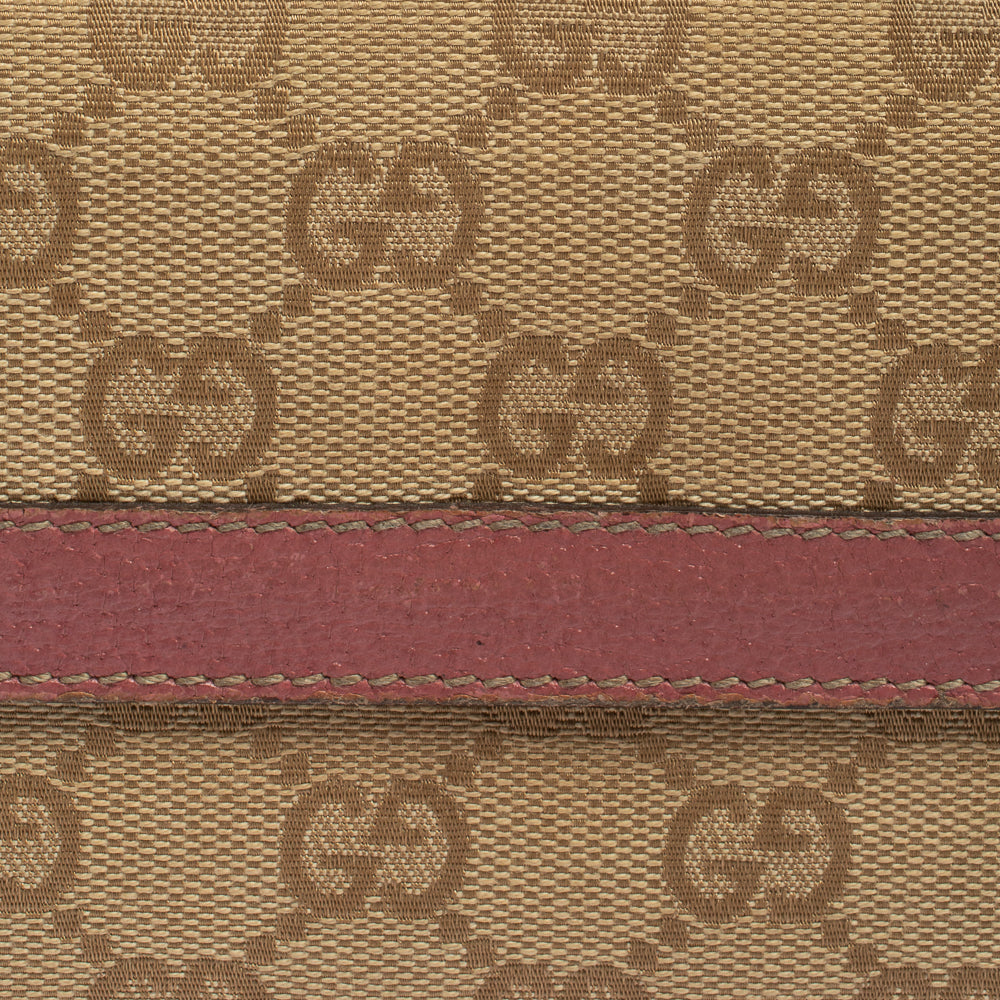 Gucci Beige/Pink GG Canvas and Leather Charmy Continental Wallet