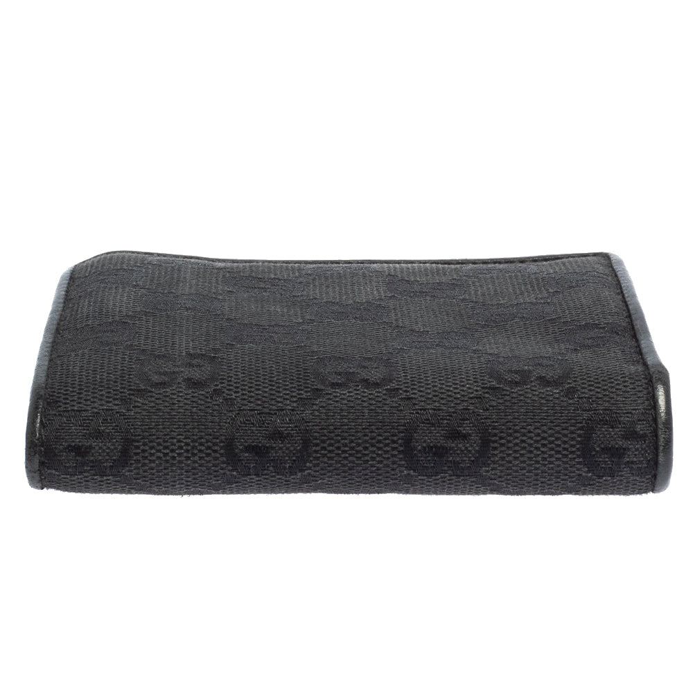 Gucci Black GG Canvas French Wallet