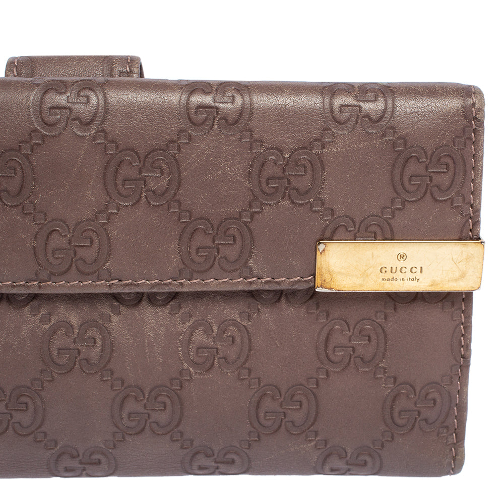 Gucci Purple Guccissima Leather Trademark Continental Wallet