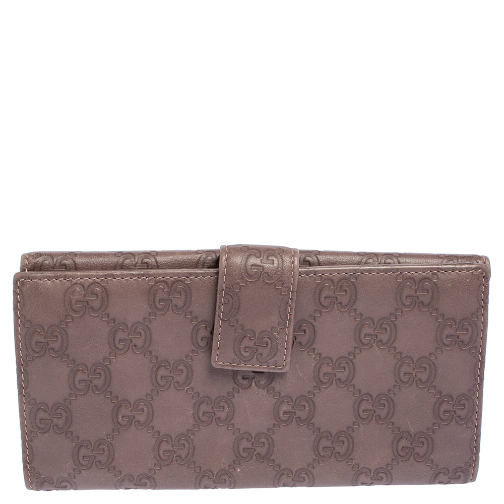 Gucci Purple Guccissima Leather Trademark Continental Wallet