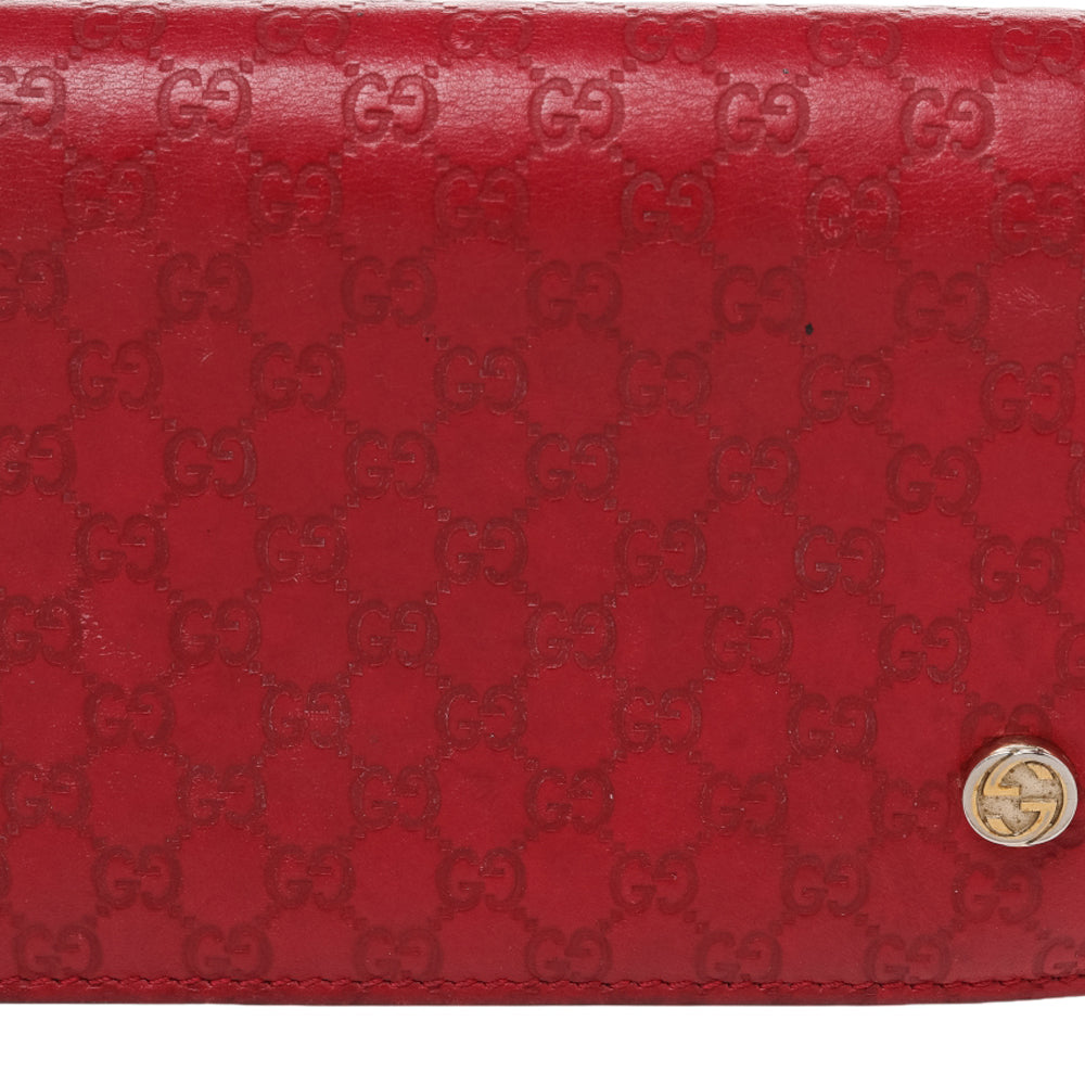 Gucci Red Microguccissima Leather Bifold Wallet