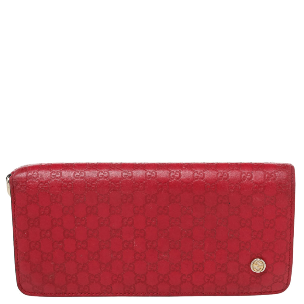 Gucci Red Microguccissima Leather Bifold Wallet