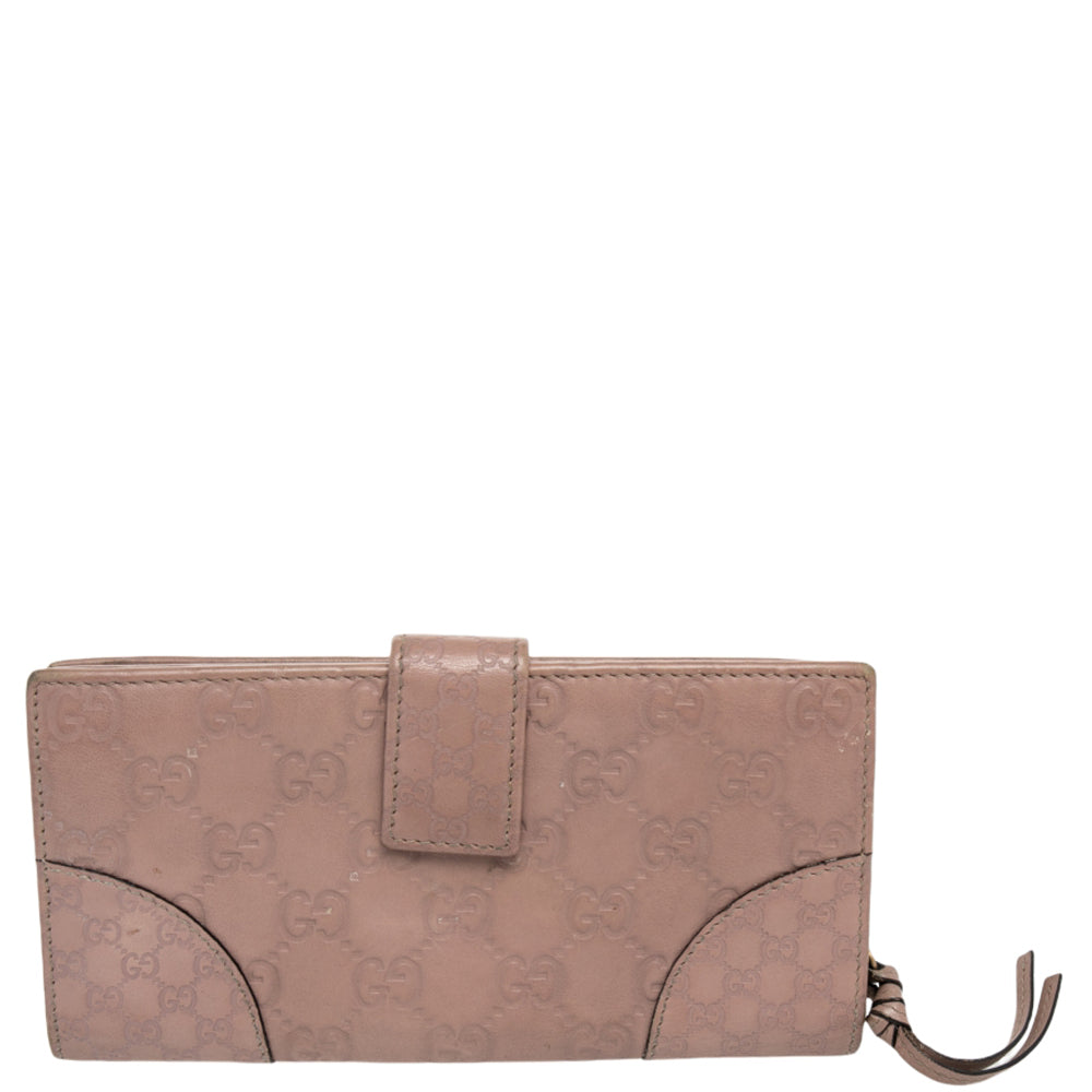 Gucci Beige Guccissima Leather Bree Bifold Wallet