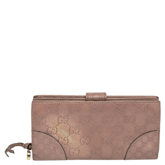 Gucci Beige Guccissima Leather Bree Bifold Wallet