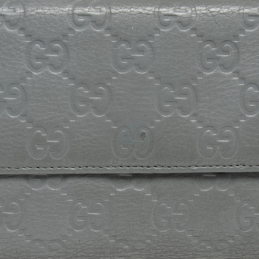 Gucci Grey Guccissima Leather Continental Wallet