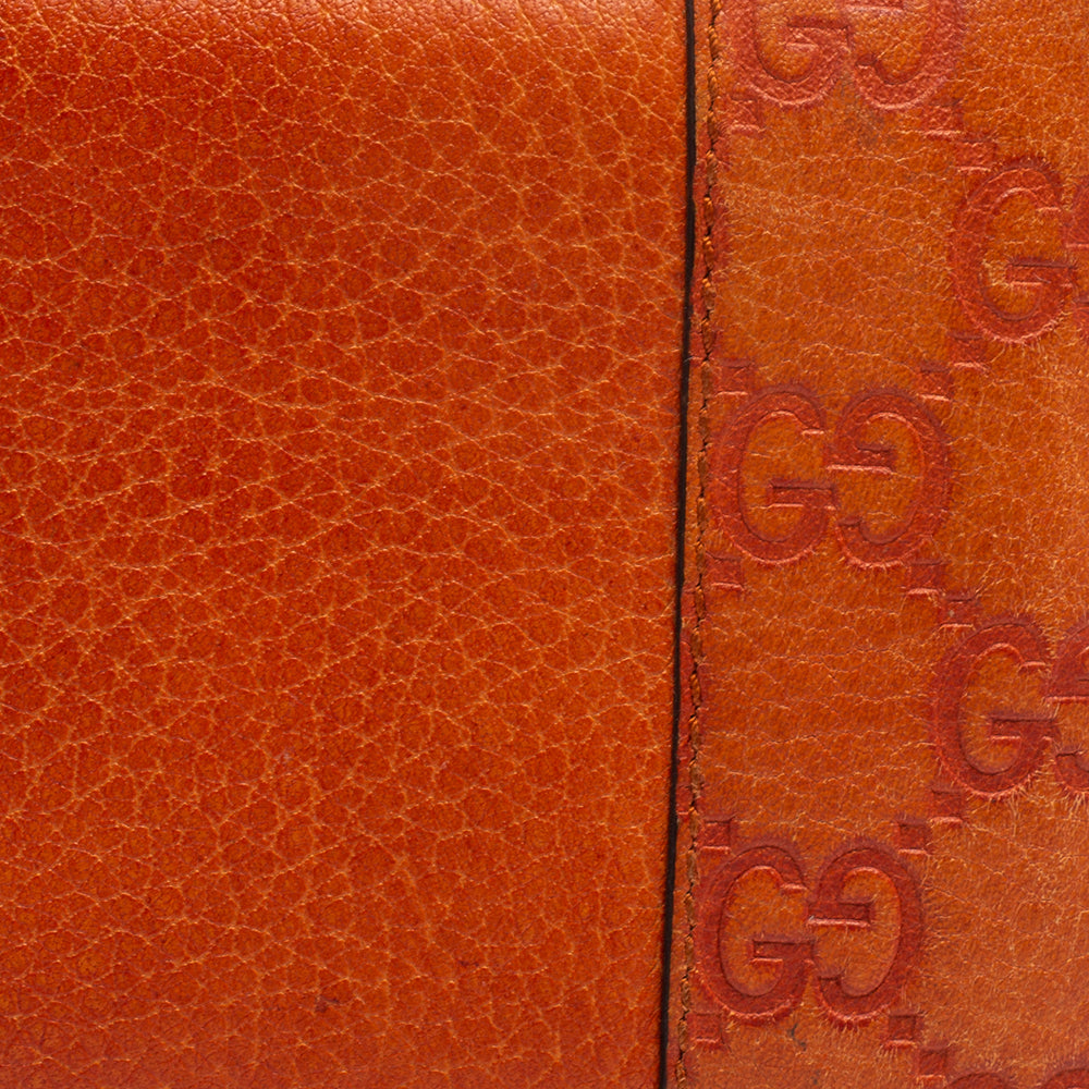 Gucci Burnt Orange Microguccissima Leather Zip Around Continental Wallet