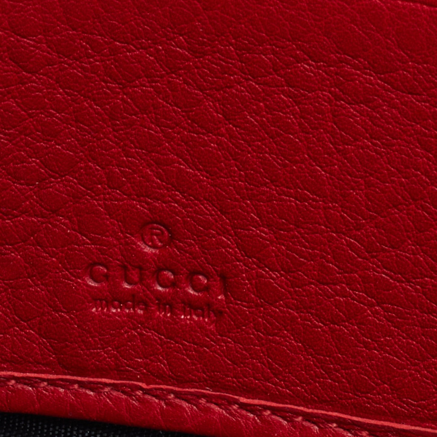 Gucci Red Leather Bamboo Tassel Zip Around Wallet