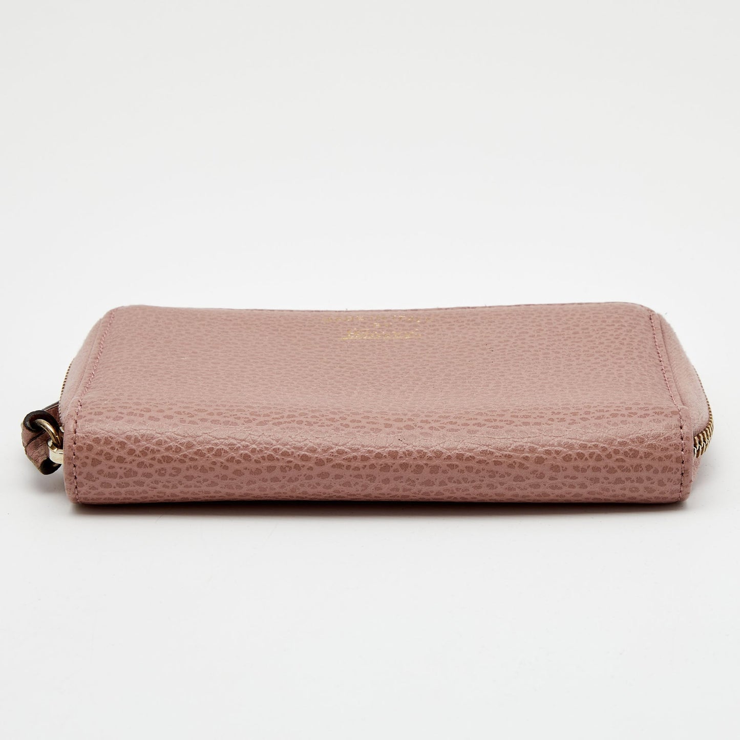 Gucci Pink Leather Swing Zip Around Wallet