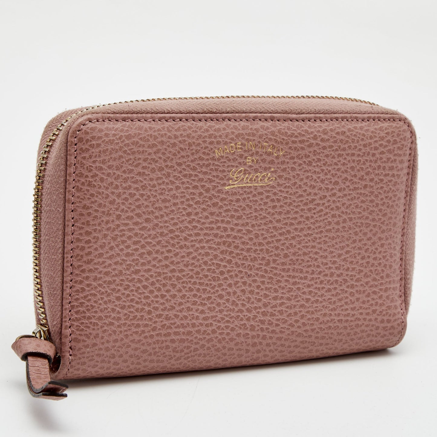 Gucci Pink Leather Swing Zip Around Wallet