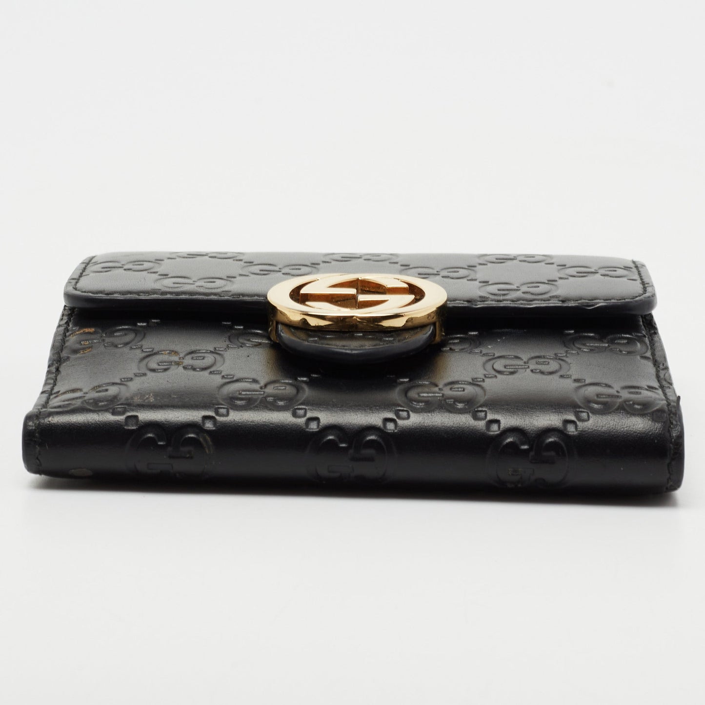 Gucci Black Guccissima Leather GG Icon Wallet