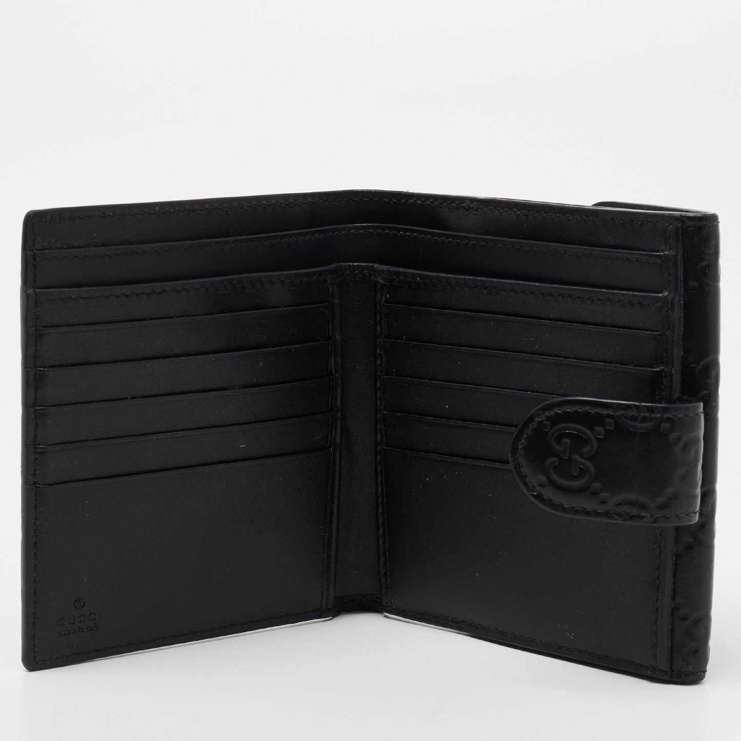 Gucci Black Guccissima Leather GG Icon Wallet