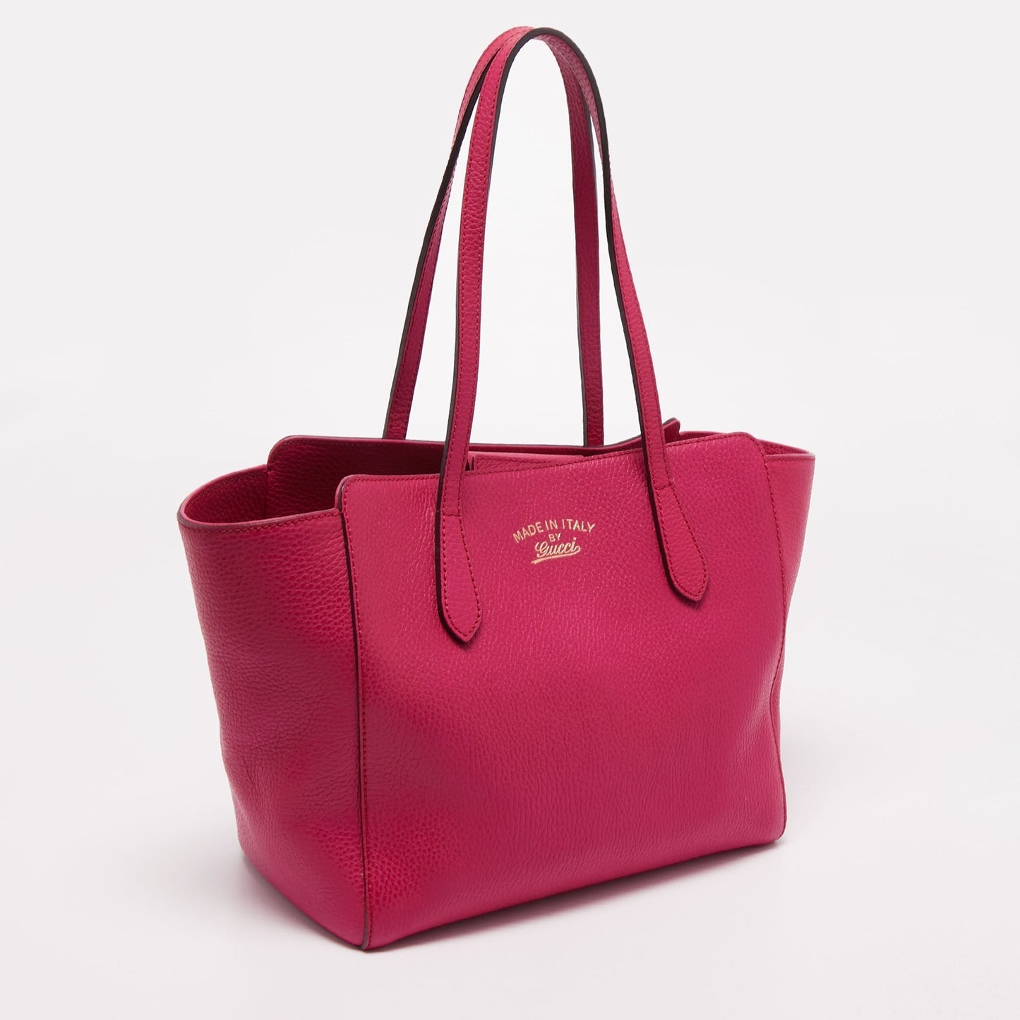 Gucci Pink Pebbled Leather Small Swing Tote