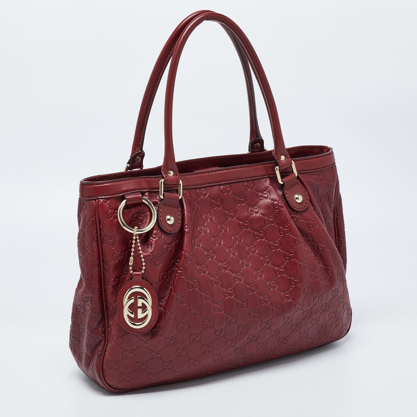 Gucci Red Guccissima Leather Sukey Tote