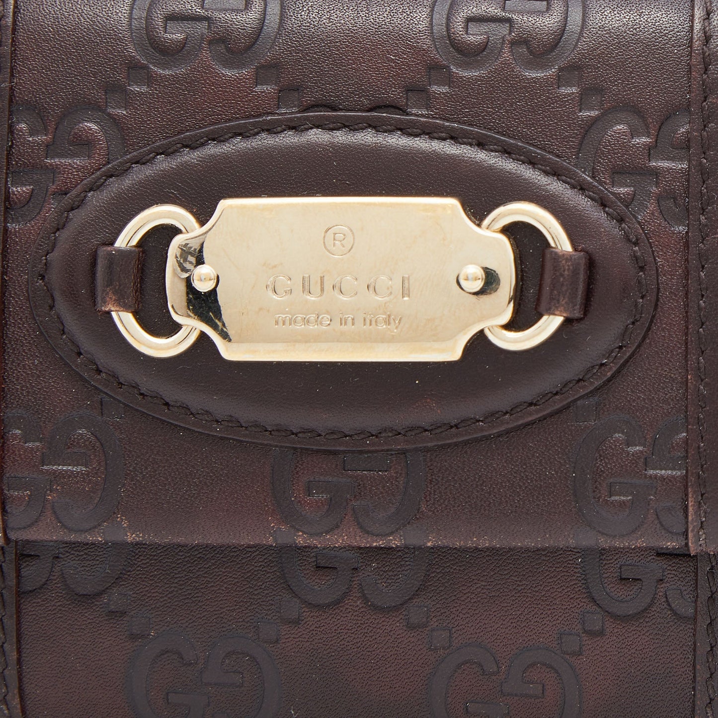 GUCCI Brown ssima Leather French Wallet