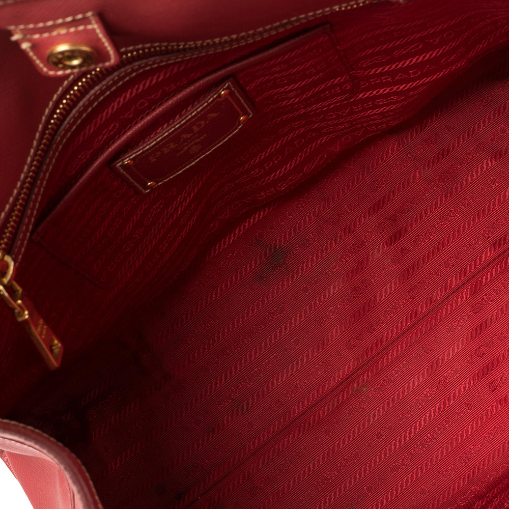 Prada Red Saffiano Lux Leather Tote