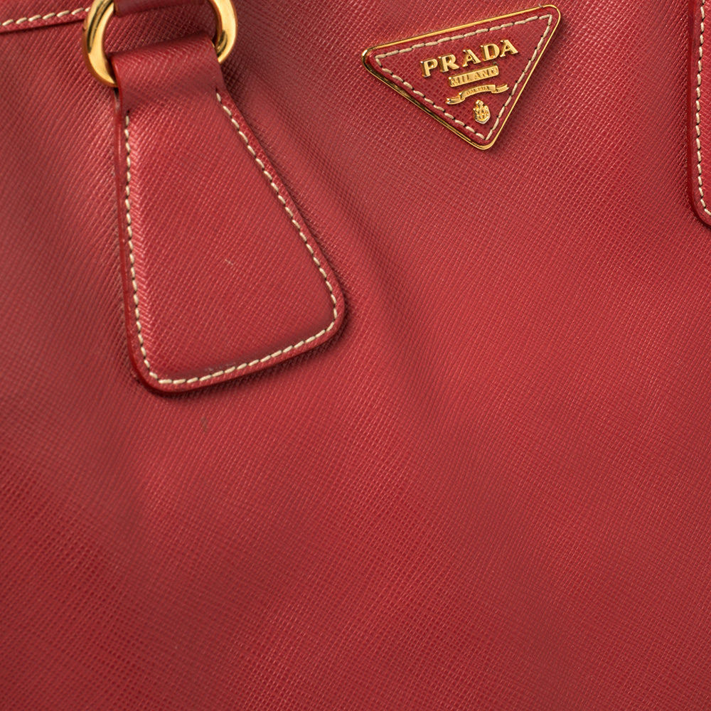 Prada Red Saffiano Lux Leather Tote