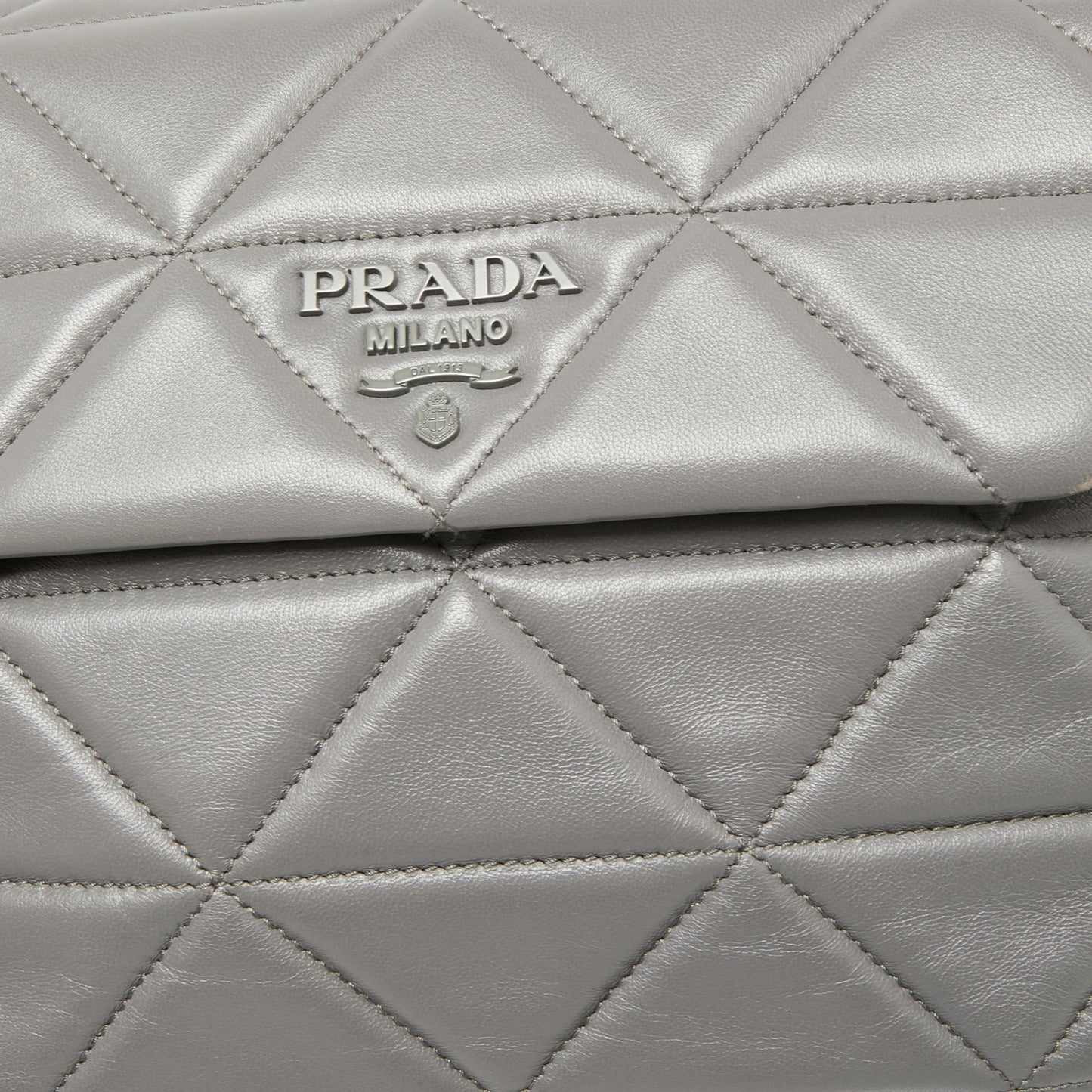 Prada Grey Nappa Leather Large Spectrum Shoulder Bag