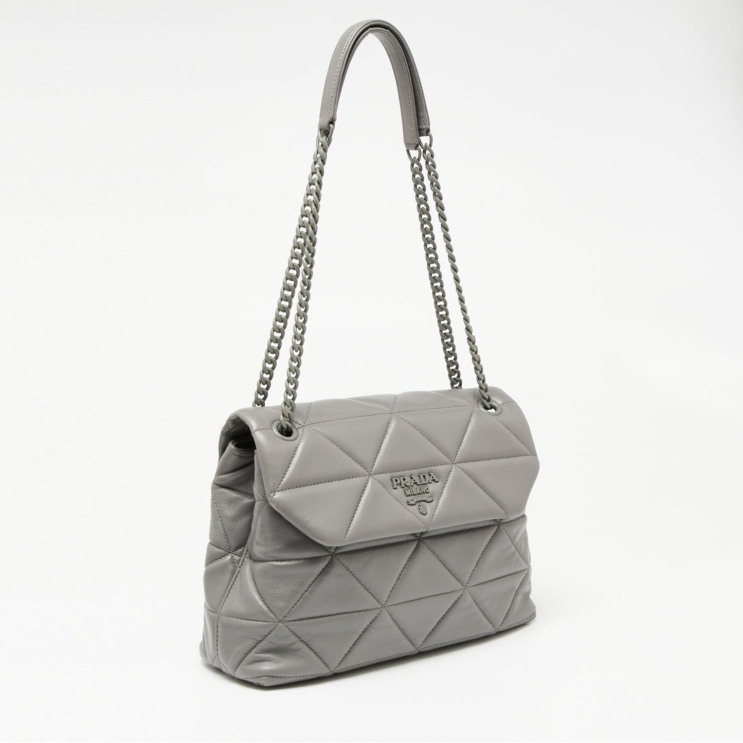 Prada Grey Nappa Leather Large Spectrum Shoulder Bag