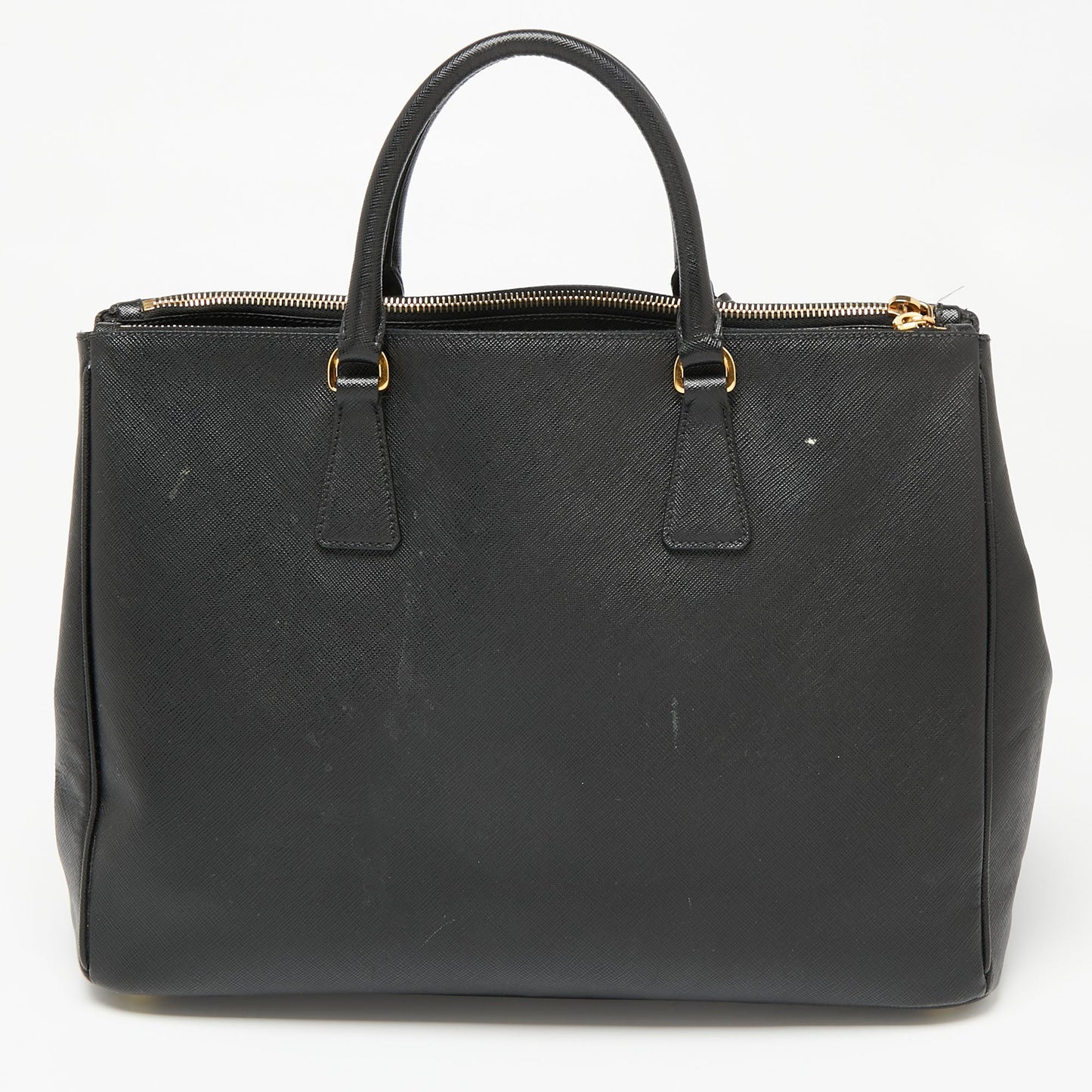 Prada Black Saffiano Leather Large Galleria Double Zip Tote