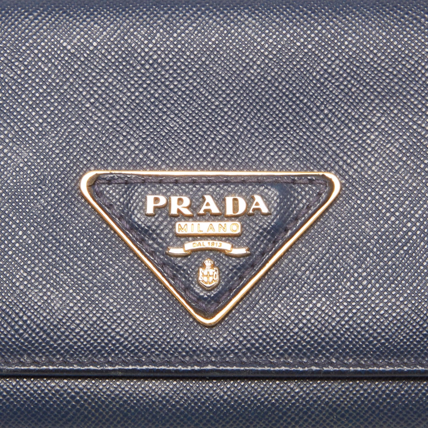 PRADA Blue Saffiano Leather Continental Wallet