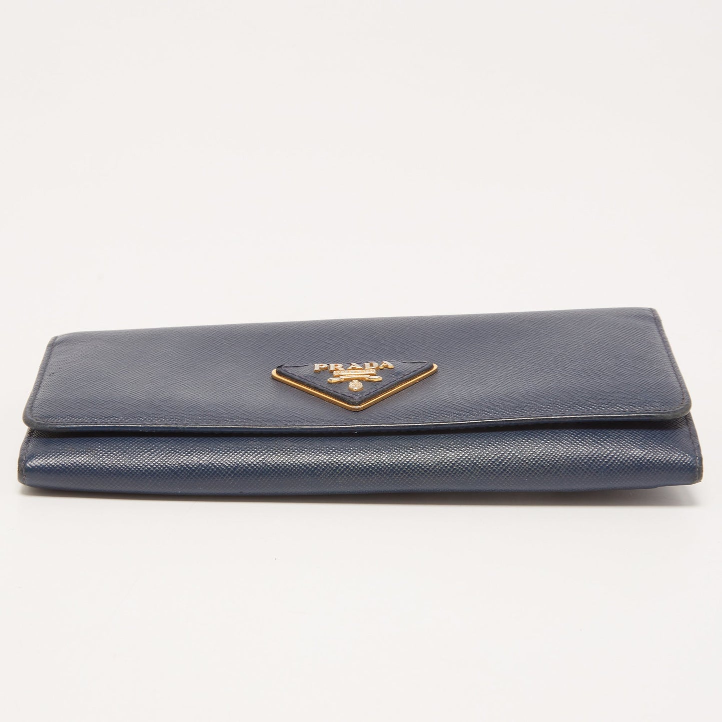 PRADA Blue Saffiano Leather Continental Wallet