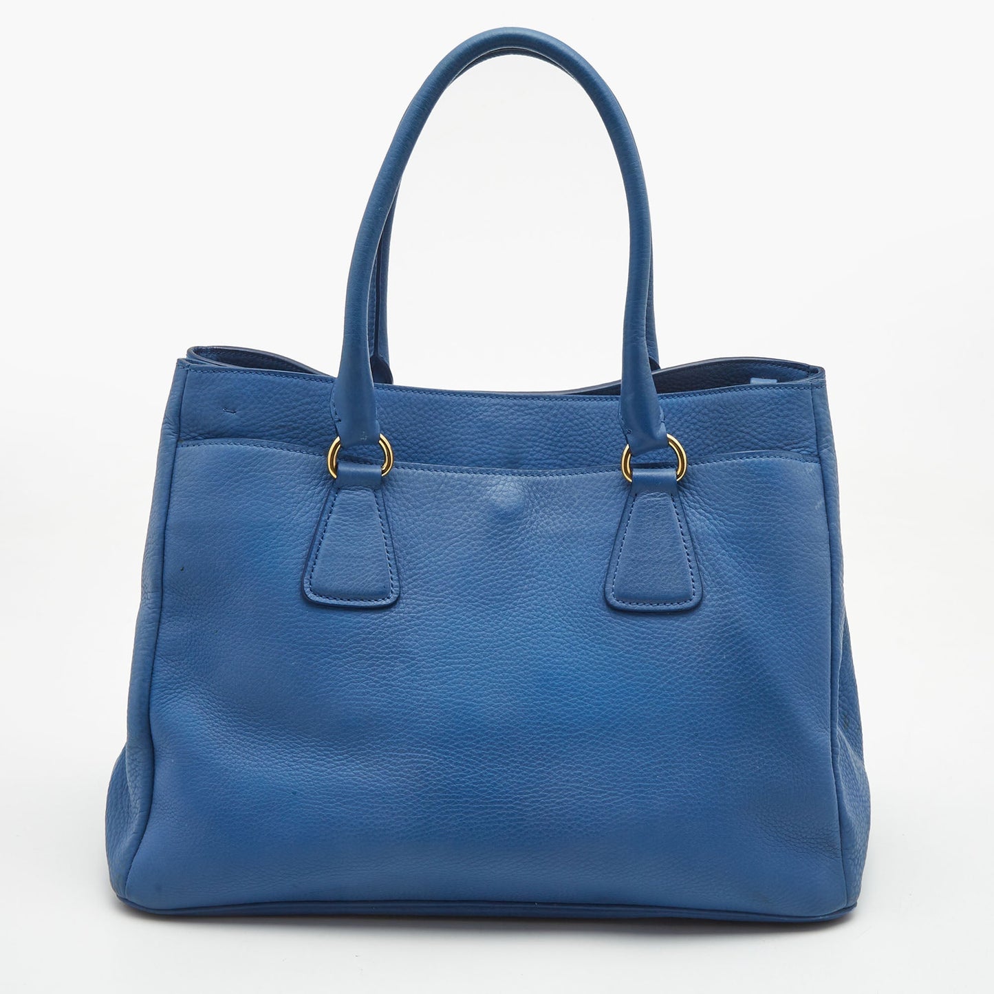 Prada Light Blue Vitello Daino Leather Tote