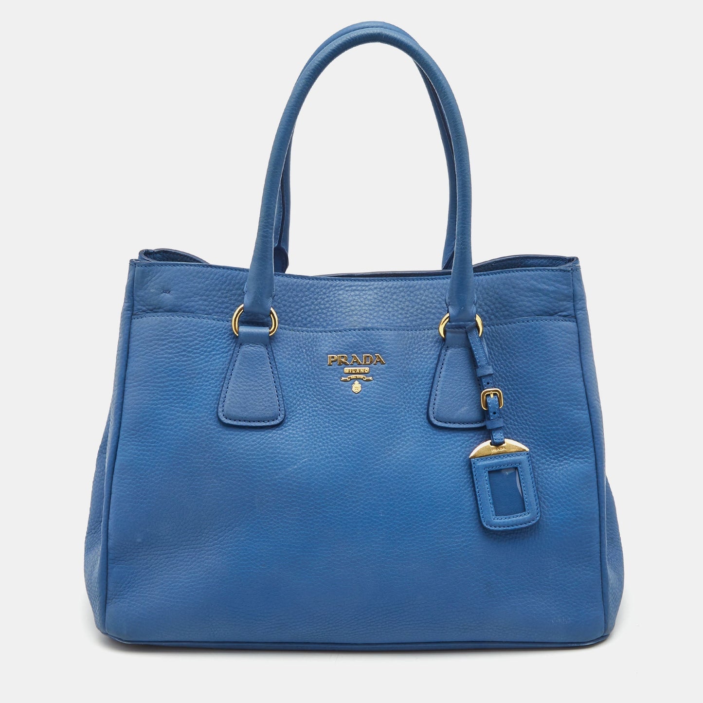 Prada Light Blue Vitello Daino Leather Tote