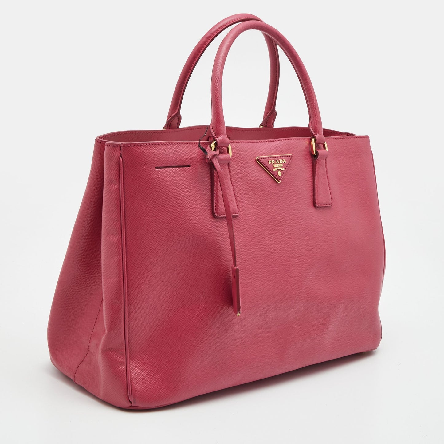 PRADA Pink Saffiano Lux Leather Large Gardener's Tote