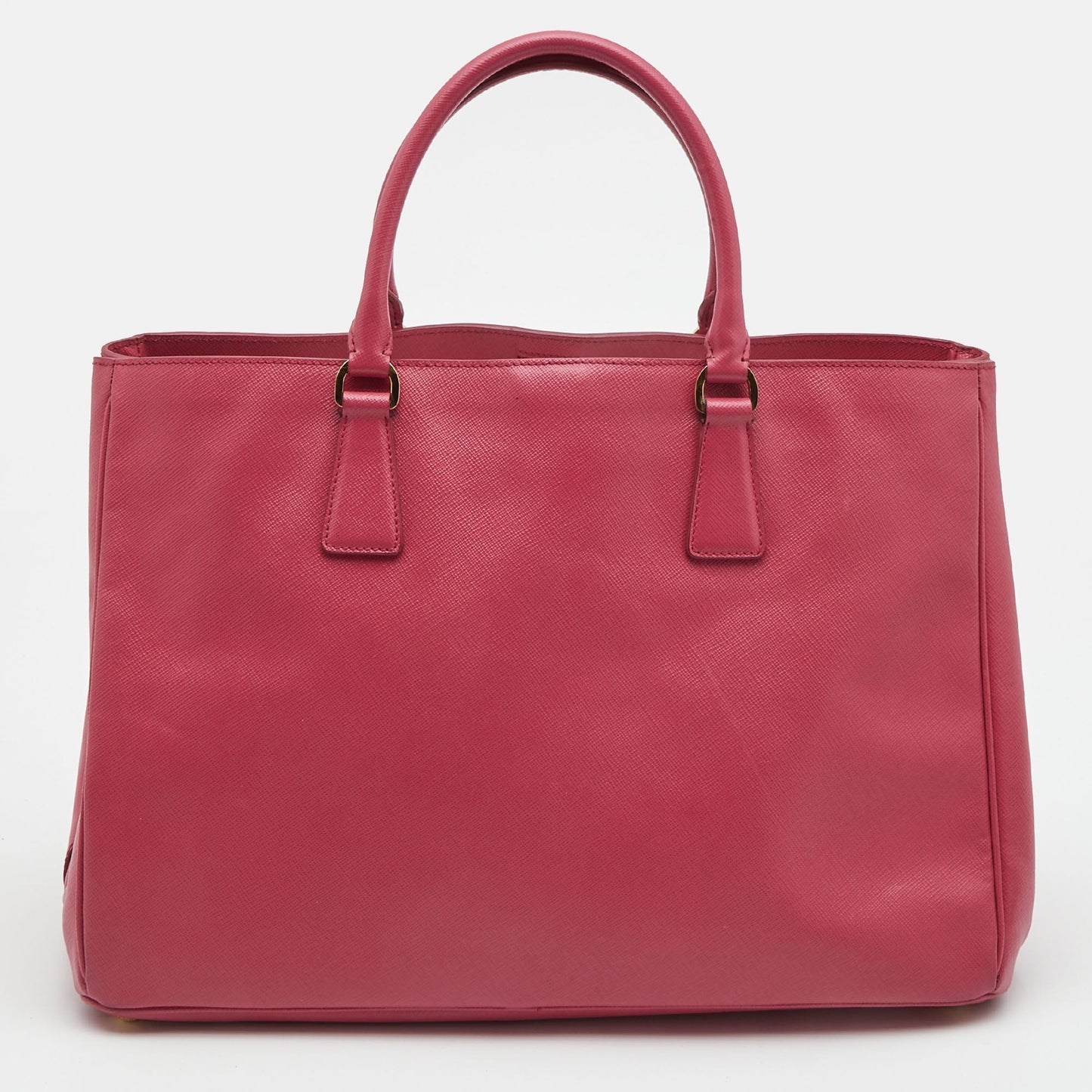 PRADA Pink Saffiano Lux Leather Large Gardener's Tote