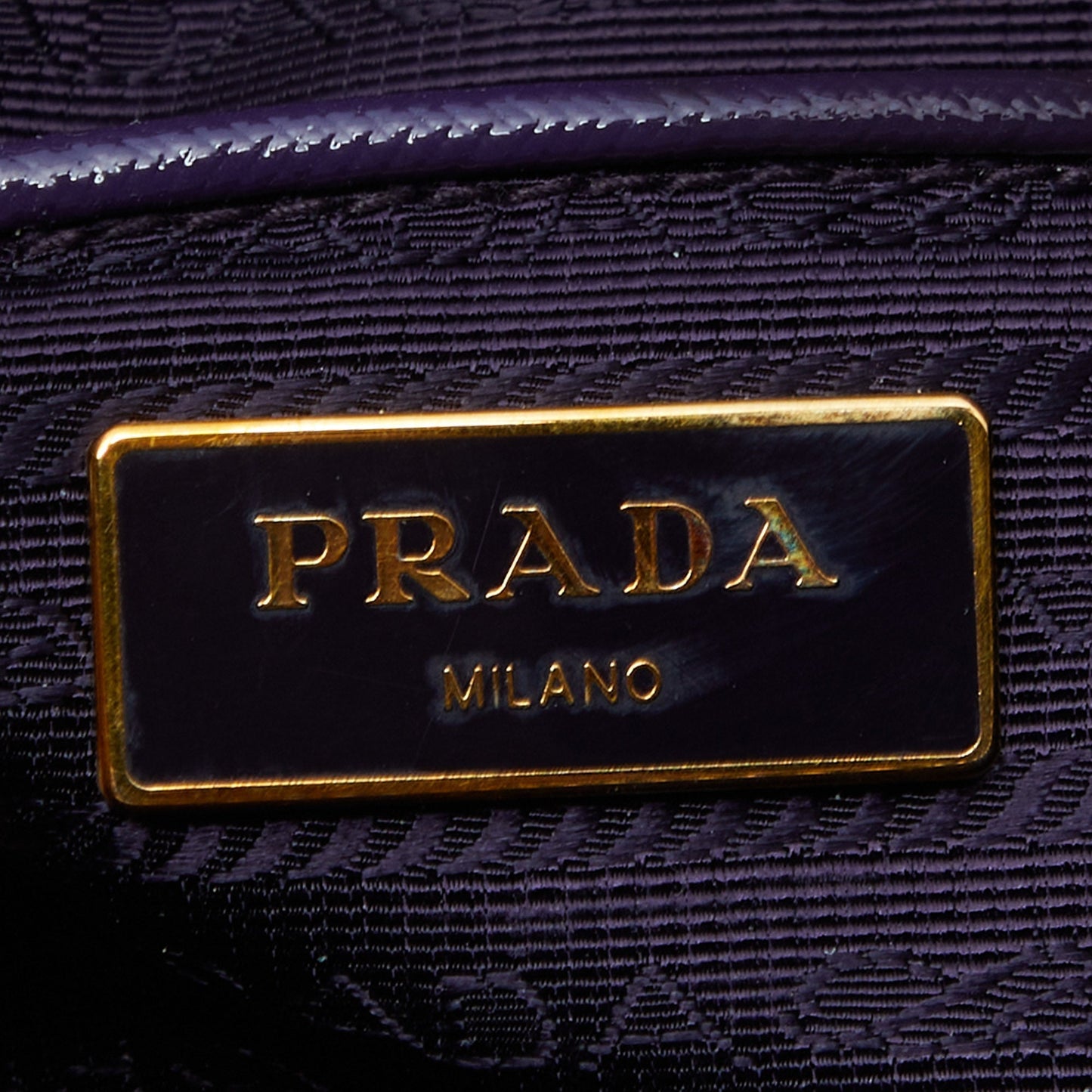 PRADA Purple Saffiano Lux Patent Leather Promenade Satchel