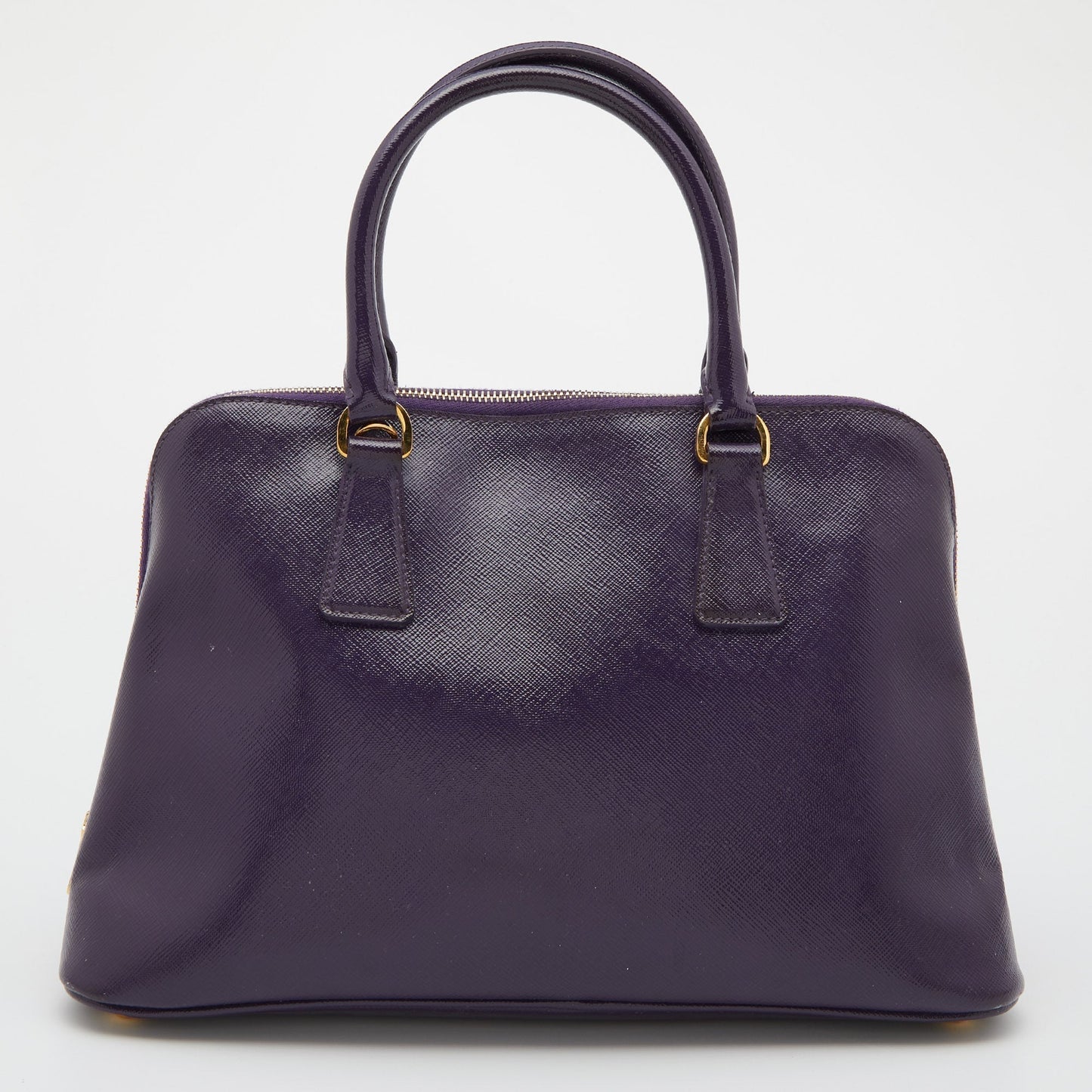 PRADA Purple Saffiano Lux Patent Leather Promenade Satchel