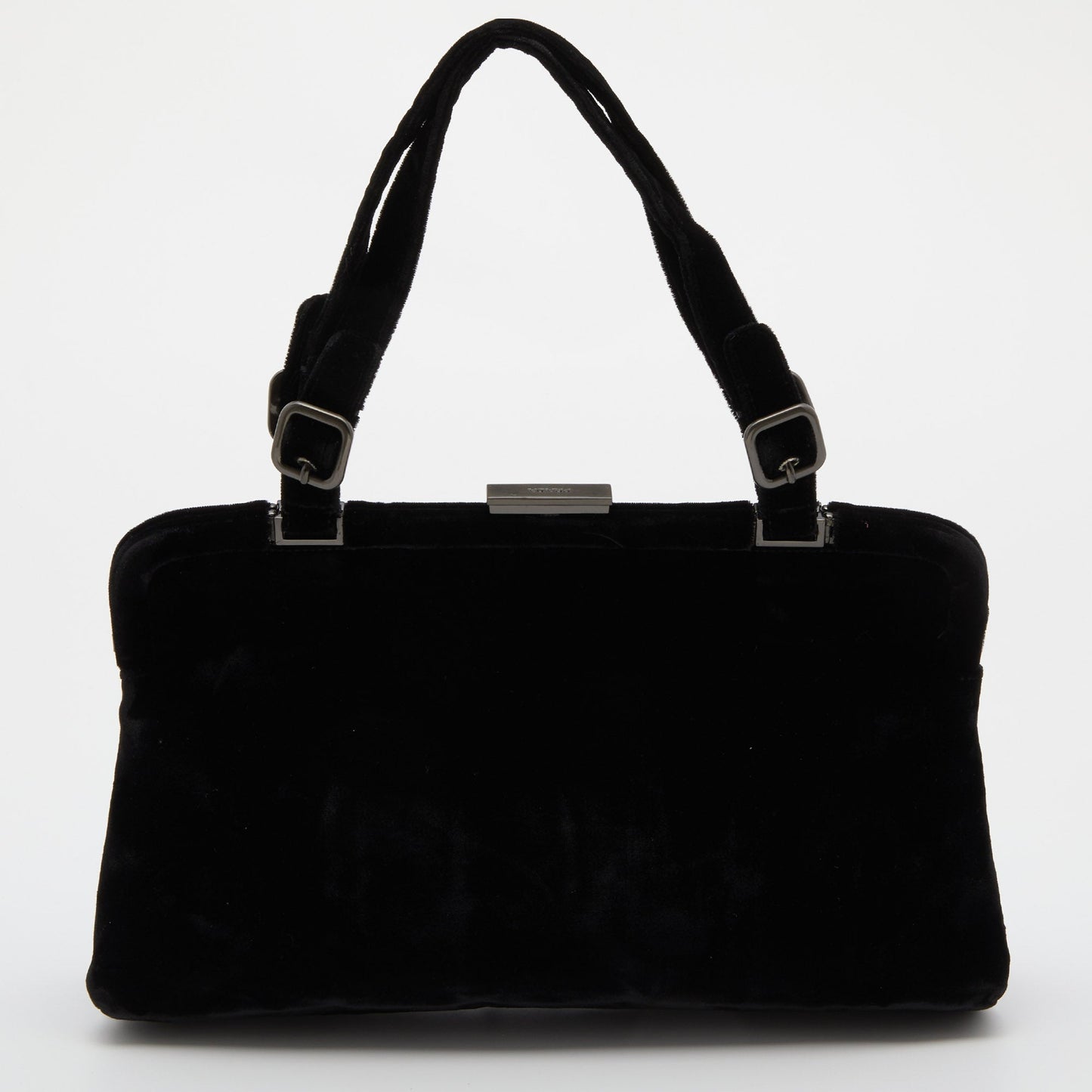 PRADA Black Velvet Frame Satchel