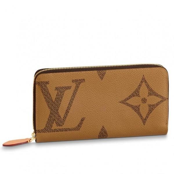 Louis Vuitton Monogram Reverse Zippy Wallet Brown