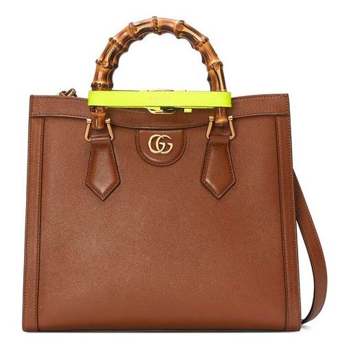 (WMNS) GUCCI Diana Series Tote Leather SingleShoulderMessengerHandholdBag SmallSize Brown 660195-17QDT-2582