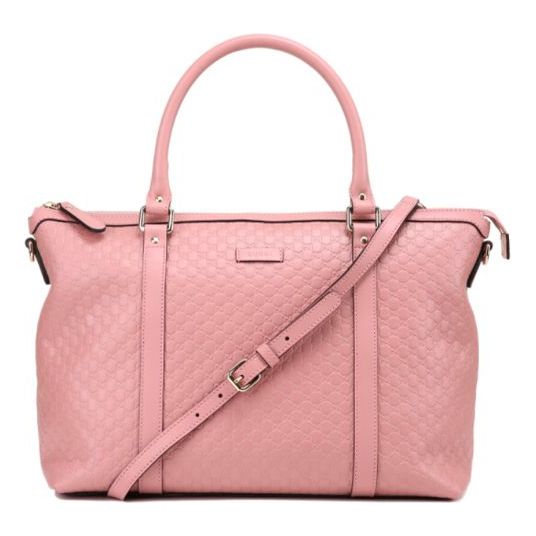 (WMNS) GUCCI Logo Embossing Leather Tote Pink Candy Handbag 449655-BMJ1G-5806