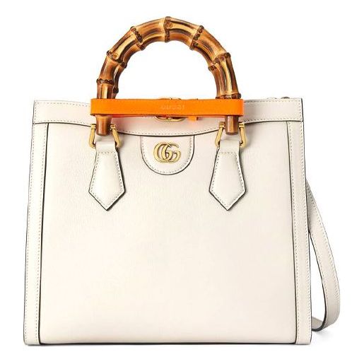 (WMNS) GUCCI Diana Series Tote Leather SingleShoulderMessengerHandholdBag SmallSize White 660195-17QDT-9060