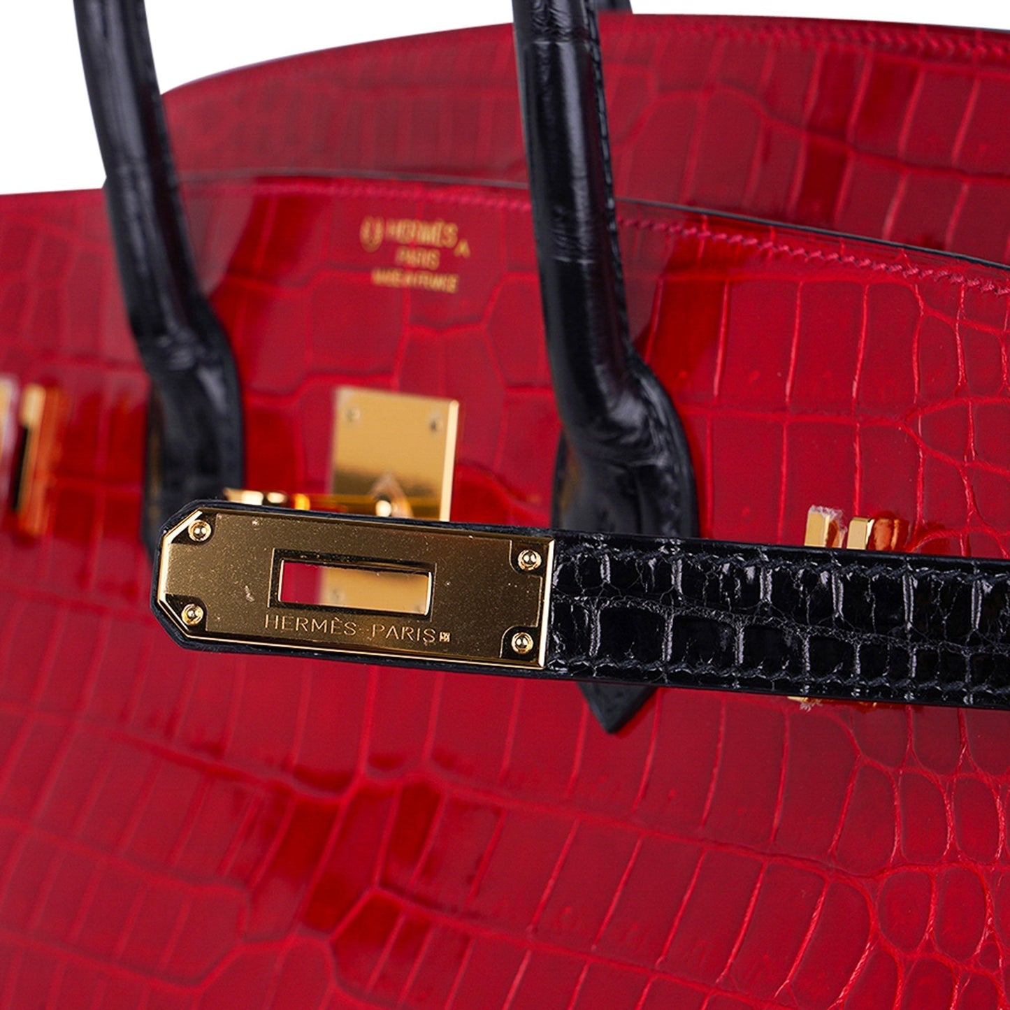 Hermes Special Order HSS Birkin 35 Bag Braise & Black Porosus Crocodile with Gold Hardware