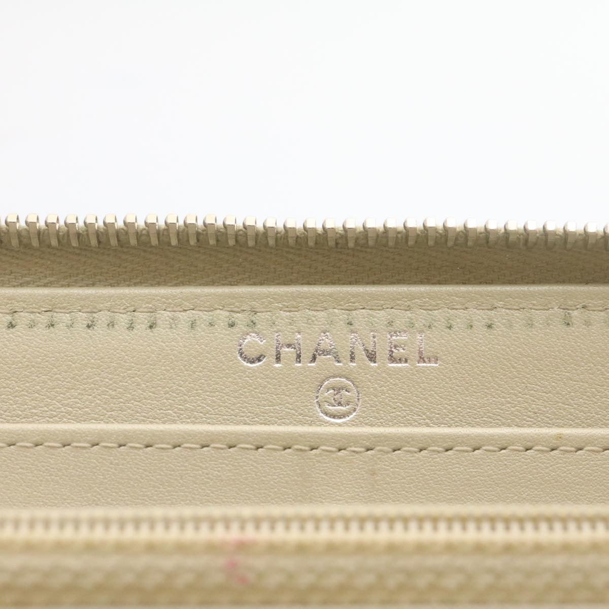 CHANEL Matelasse Long Wallet Enamel Gray CC  34534